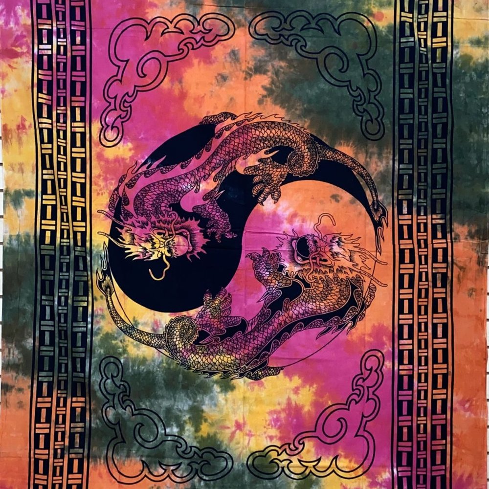 Tibetan Dragon Yin Yang Tapestry